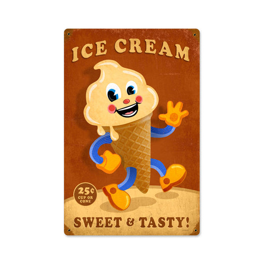 Ice Cream Man, Food and Drink, Vintage Metal Sign, 12 X 18 Inches