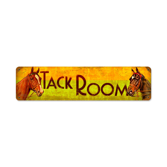 Tack Room, Home and Garden, Vintage Metal Sign, 20 X 5 Inches
