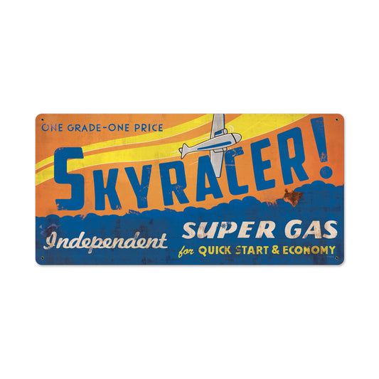 Sky Racer, Aviation, Metal Sign, 24 X 12 Inches