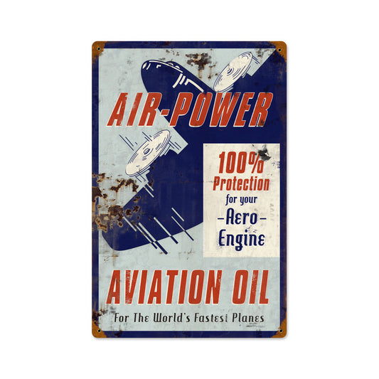 Air Power, Automotive, Vintage Metal Sign, 12 X 18 Inches