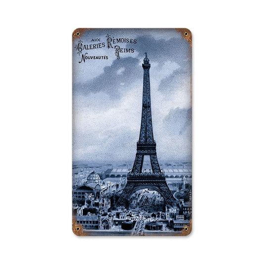 Eiffel Tower, Foreign Language, Vintage Metal Sign, 8 X 14 Inches