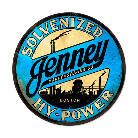 Jenny Hy Power, Home and Garden, Round Metal Sign, 14 X 14 Inches