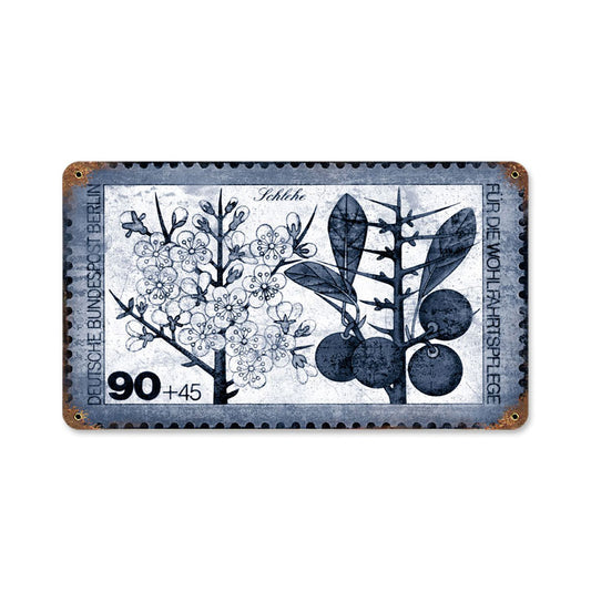 Berlin Blueberry, Home and Garden, Vintage Metal Sign, 14 X 8 Inches