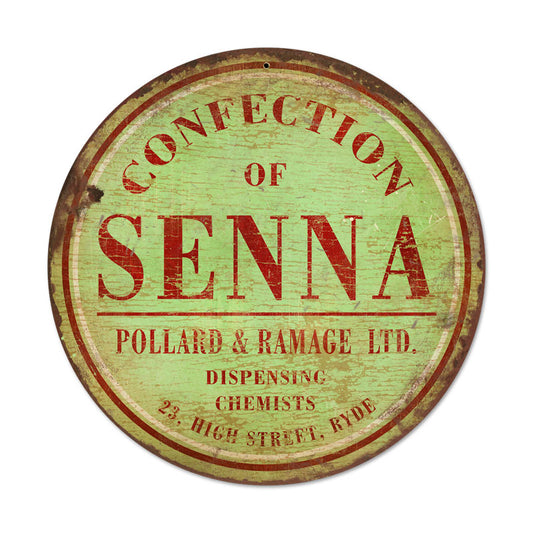 Connection of Senna, Home and Garden, Round Metal Sign, 14 X 14 Inches