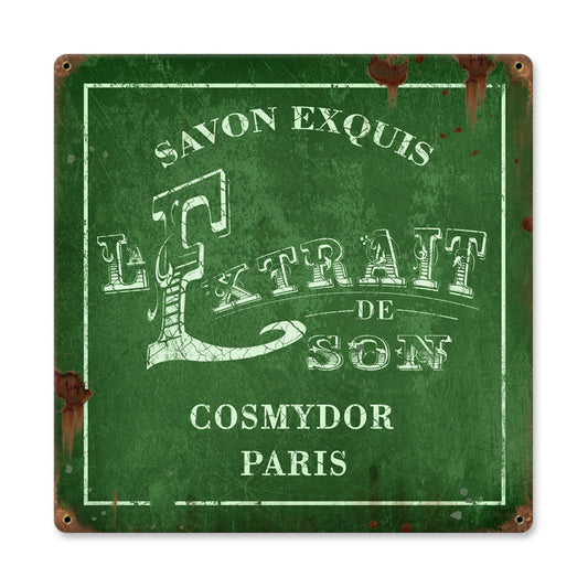 La Extrait, Home and Garden, Vintage Metal Sign, 12 X 12 Inches