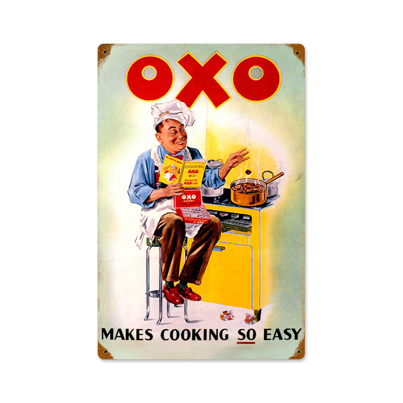 OXO Cook, Home and Garden, Vintage Metal Sign, 12 X 18 Inches