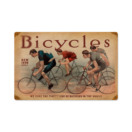 Bicycles, Sports and Recreation, Vintage Metal Sign, 18 X 12 Inches
