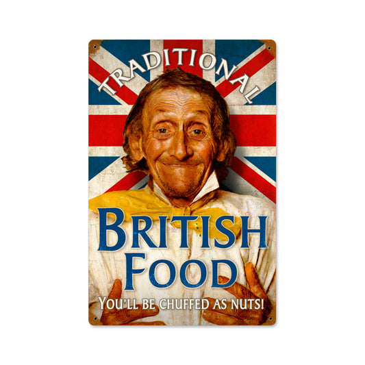 British Food, Food and Drink, Vintage Metal Sign, 12 X 18 Inches