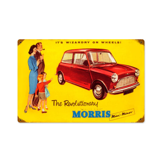 Morris Car, Automotive, Vintage Metal Sign, 18 X 12 Inches