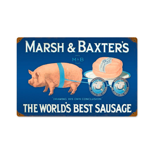 Marsh Baxter, Food and Drink, Vintage Metal Sign, 18 X 12 Inches