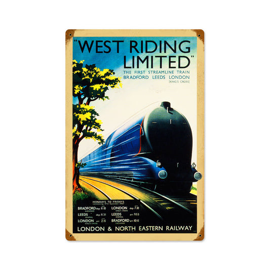 West Railway, Train and Rail, Vintage Metal Sign, 12 X 18 Inches