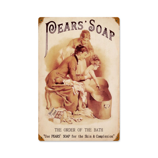 Pears Soap, Home and Garden, Vintage Metal Sign, 12 X 18 Inches