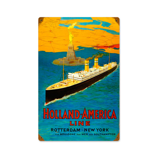 Holland America, Home and Garden, Vintage Metal Sign, 12 X 18 Inches