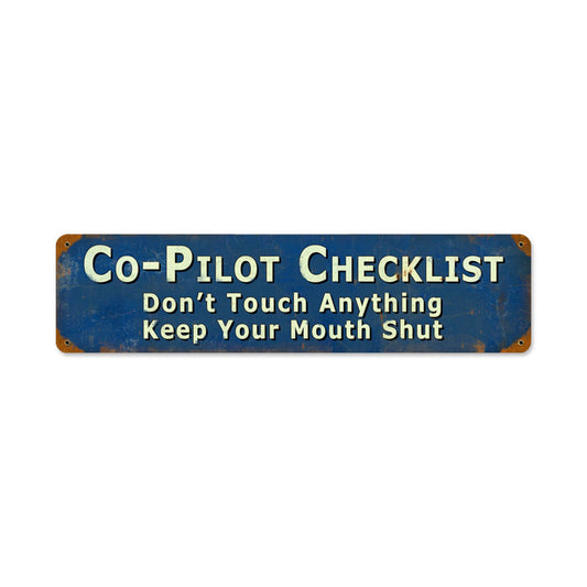 Copilot, Aviation, Vintage Metal Sign, 20 X 5 Inches