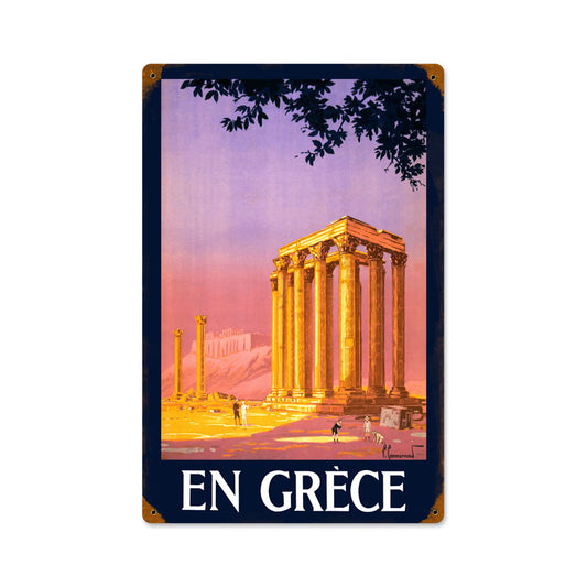 Greece, Travel, Vintage Metal Sign, 12 X 18 Inches