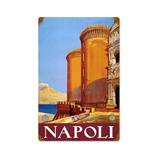 Napoli, Travel, Vintage Metal Sign, 12 X 18 Inches