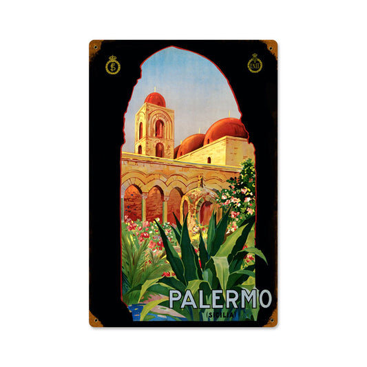 Palermo, Travel, Vintage Metal Sign, 12 X 18 Inches