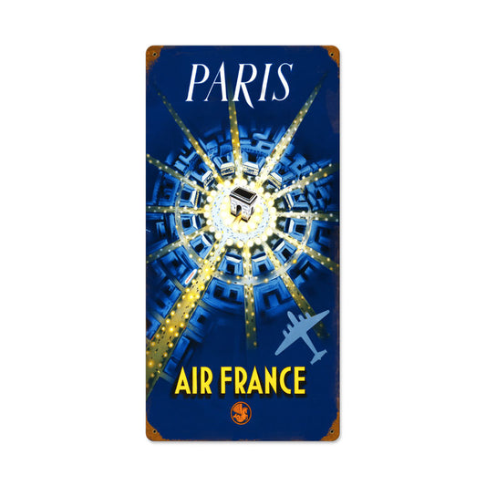 Paris Air France, Travel, Vintage Metal Sign, 12 X 24 Inches