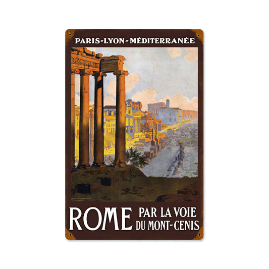 Rome, Travel, Vintage Metal Sign, 12 X 18 Inches