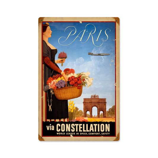 Paris, Foreign Language, Vintage Metal Sign, 12 X 18 Inches