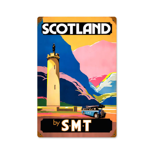 Scotland by SMT, Travel, Vintage Metal Sign, 12 X 18 Inches