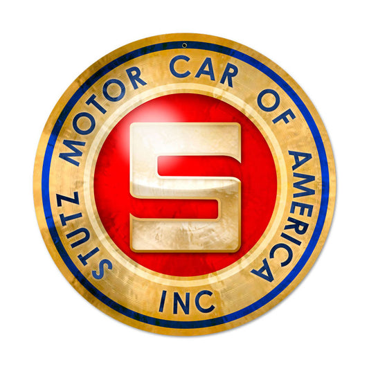 Stutz Motor Car, Automotive, Round Metal Sign, 14 X 14 Inches