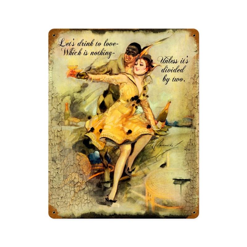 Drink to Love, Food and Drink, Vintage Metal Sign, 12 X 15 Inches