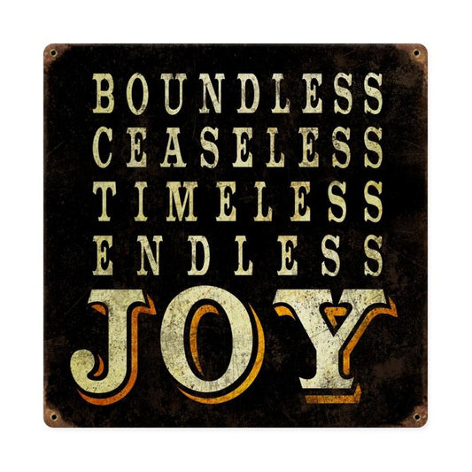 Endless Joy, Home and Garden, Vintage Metal Sign, 12 X 12 Inches