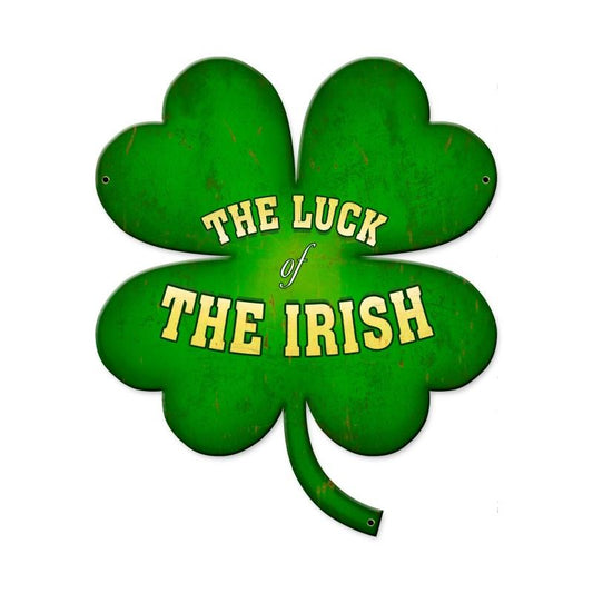Luck Of The Irish Four Leaf Clover, Bar and Alcohol, Custom Metal Shape, 16 X 19 Inches
