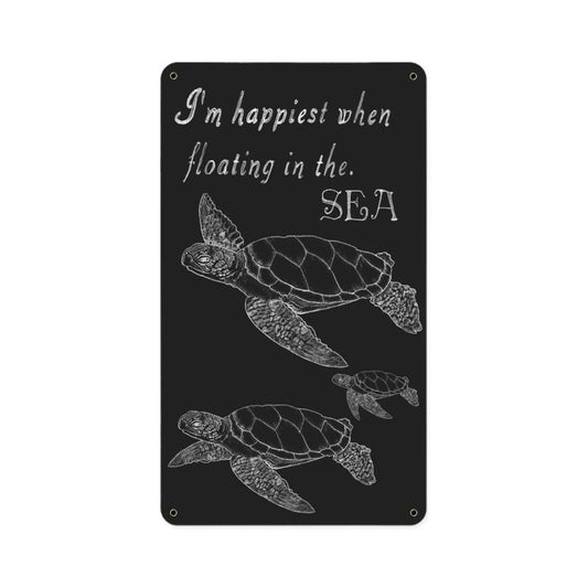 Turttles, Home and Garden, Metal Sign, 8 X 14 Inches