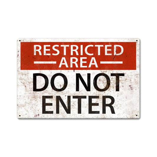 Restricted Area, Street Signs, Metal Sign, 18 X 12 Inches