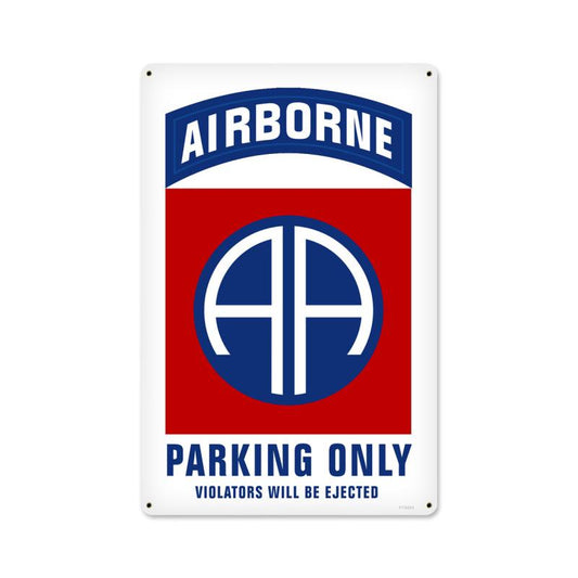 82nd Airborne Parking, Allied Military, Metal Sign, 12 X 18 Inches