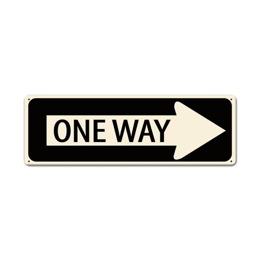 One Way, Street Signs, Metal Sign, 24 X 8 Inches