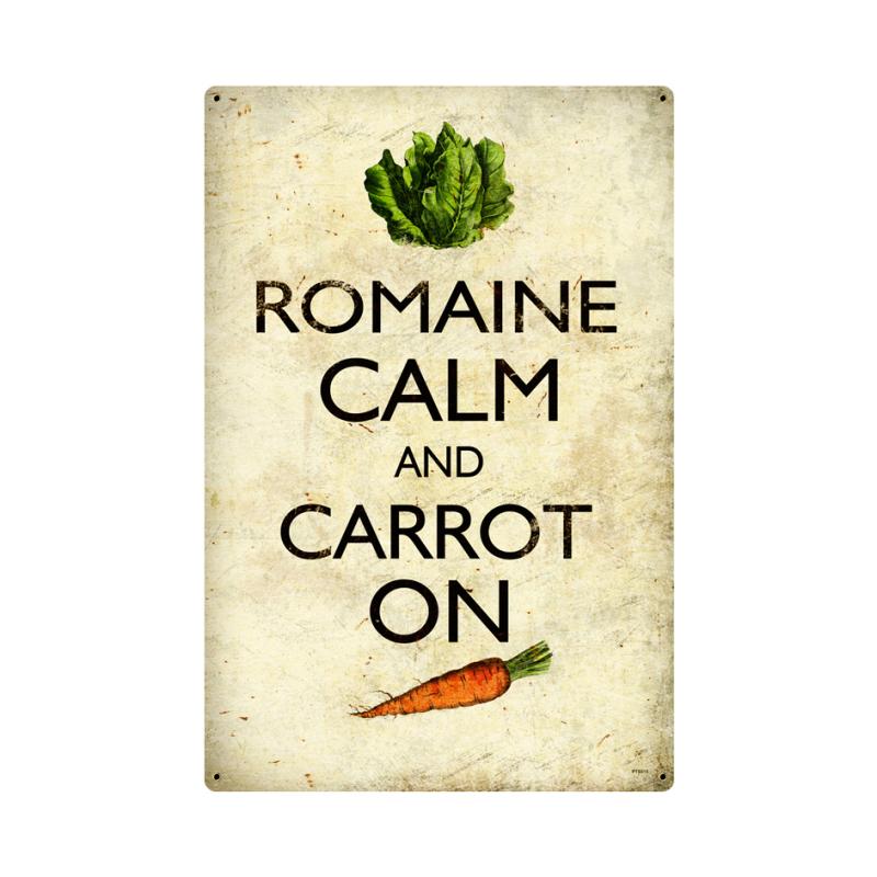 Romaine Calm Carrot, Home and Garden, Metal Sign, 12 X 18 Inches