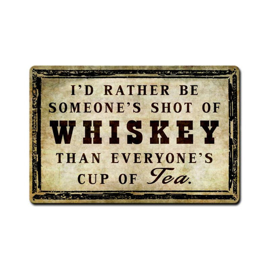 Shot Of Wine, Food and Drink, Vintage Metal Sign, 18 X 12 Inches