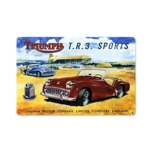 Triumph TR3, Automotive, Custom Metal Shape, 18 X 12 Inches