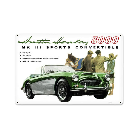 Austin Healey 3000, Automotive, Custom Metal Shape, 18 X 12 Inches