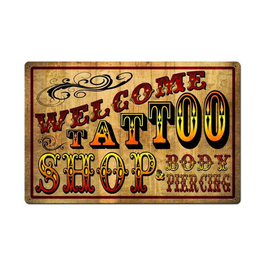 Welcome Tattoo Shop, , , 24 X 16 Inches
