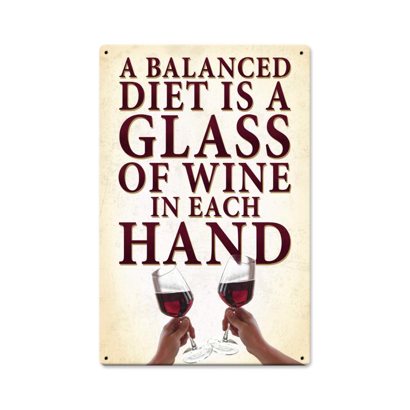 A Balanced Diet, , Vintage Metal Sign, 12 X 18 Inches