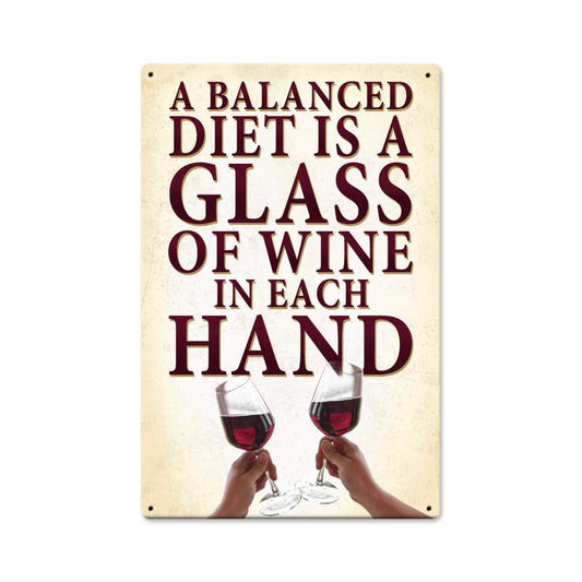 A Balanced Diet, , Vintage Metal Sign, 12 X 18 Inches