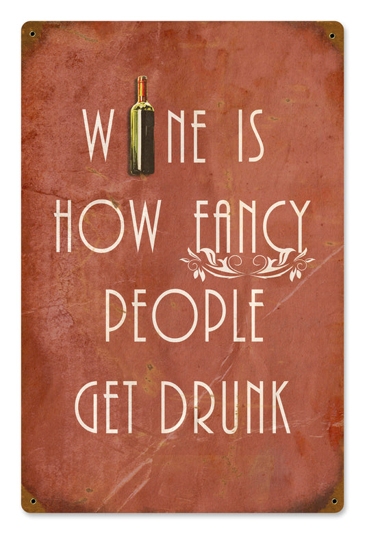 Wine Fancy, , Metal Sign, 12 X 18 Inches