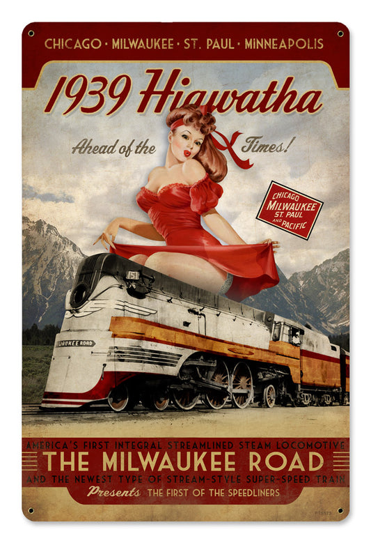 HIAWATHA 1939, Railroad, SATIN, 12 X 18 Inches