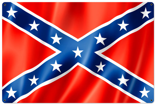 Confederate Flag Wave, Personalized, METAL SIGN , 36 X 24 Inches