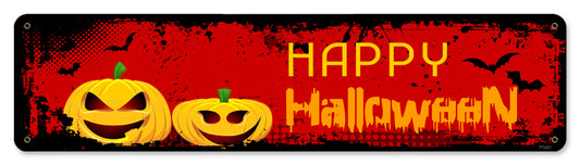 Happy Halloween, Halloween, SATIN METAL SIGN , 20 X 5 Inches