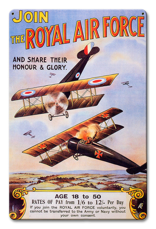 The Royal Air Force, Military, Satin, 12 X 18 Inches