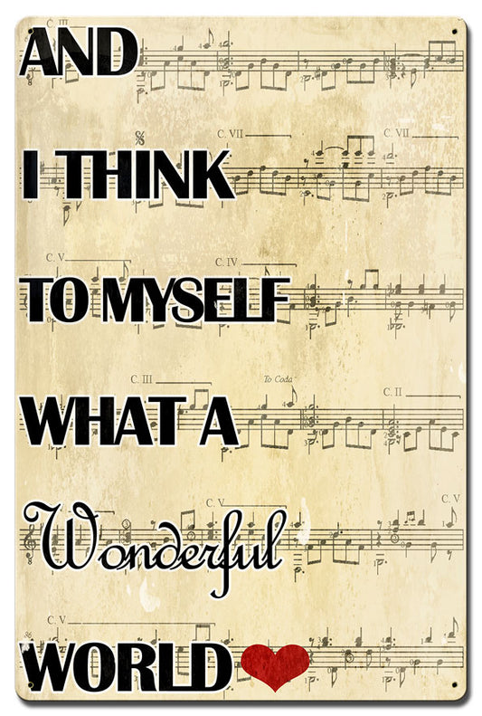 What A Wonderful World Lyrics, Home and Garden, Satin, 16 X 24 Inches