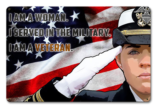 Women Veteran Navy, Military, Satin, 18 X 12 Inches