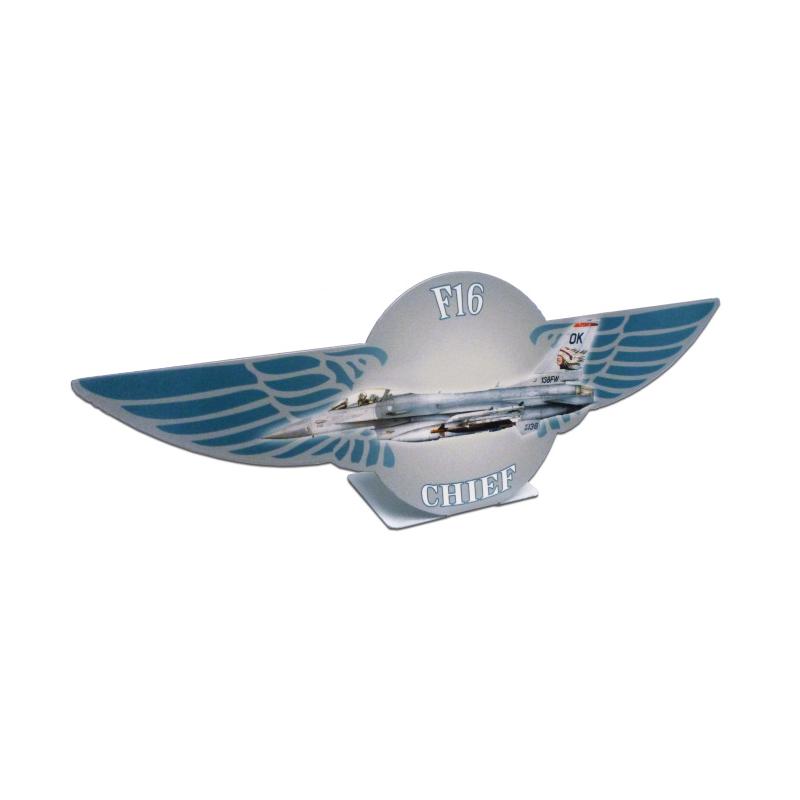 F16 Chief Topper, Allied Military, Table Topper, 12 X 4 Inches