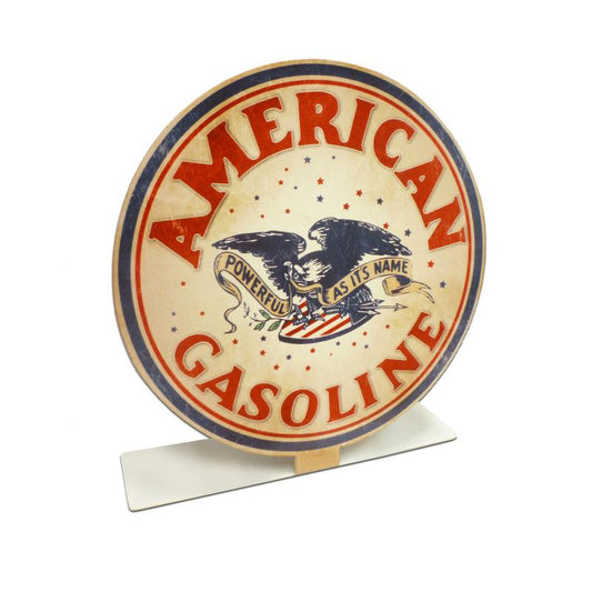 American Gasoline Topper, Automotive, Table Topper, 8 X 8 Inches