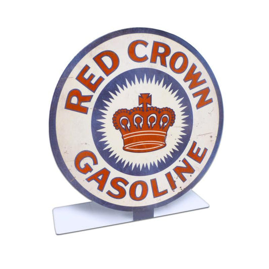 Red Crown Gasoline Topper, Automotive, Table Topper, 8 X 8 Inches